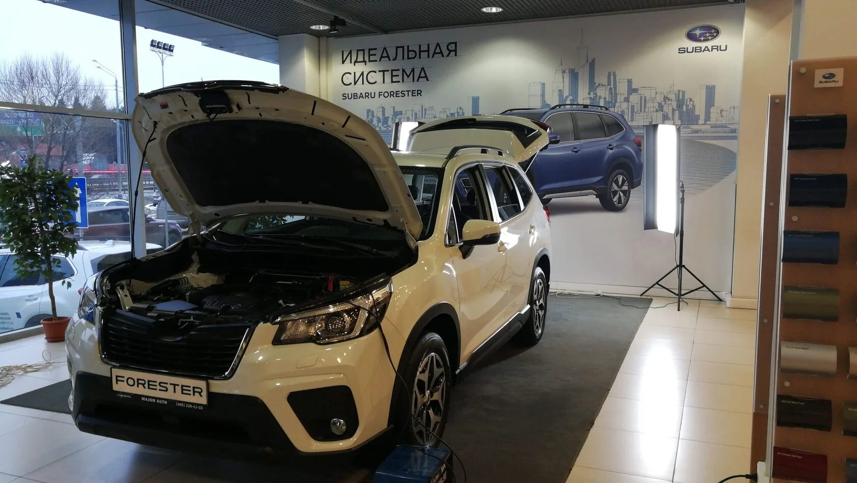 Широкий кадр шоурума Major во время съёмки